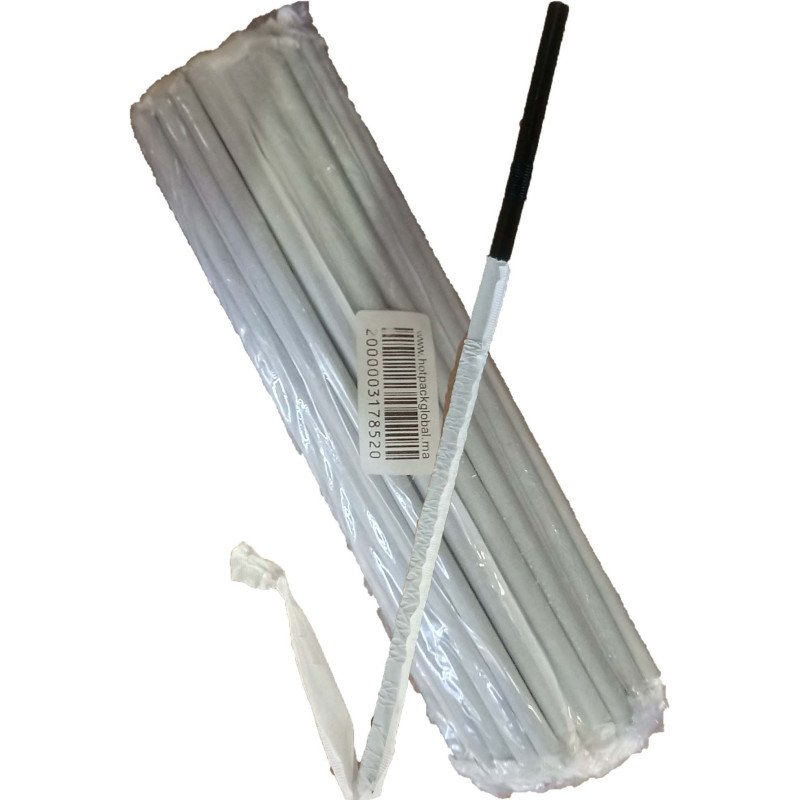 PAILLE PLASTIQUE NOIR 50PCS