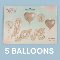 5 Ballons Roses Style Love