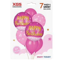 7 Ballons Happy Birthday Rose