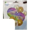 8 Happy Birthday Balloons – Multicolor & Gold Shiny Set