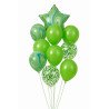 9 Ballons Verts avec Étoile – Kit Nature & Fête