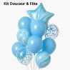 9 Ballons Bleu Ciel avec Étoile – Kit Douceur & Fête