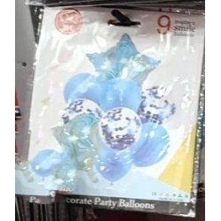 9 Ballons Bleu Ciel avec Étoile – Kit Douceur & Fête