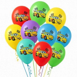 10 Ballons Thème Course – Lot Multicolore pour Anniversaire