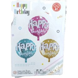 1 Giant “Happy Birthday” Balloons – Pink, Blue & Gold