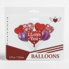 Ballons "I Love You" Rouge & Violet - Lot de 5