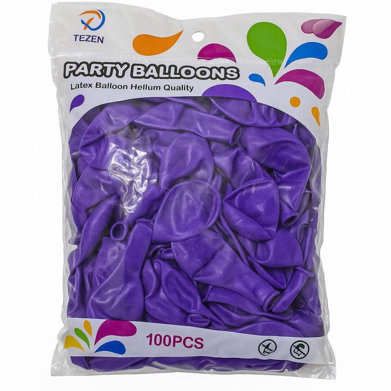 Purple Latex Balloons – Pack of 100