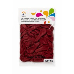 Ballons Bordeaux Latex - Lot de 100