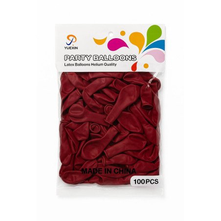 Ballons Bordeaux Latex - Lot de 100