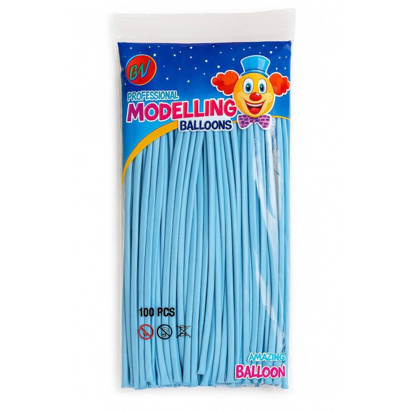 Light Blue Modelling Balloons – Pack of 100