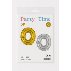 Ballon Lettrage 'O' - Or et Argent