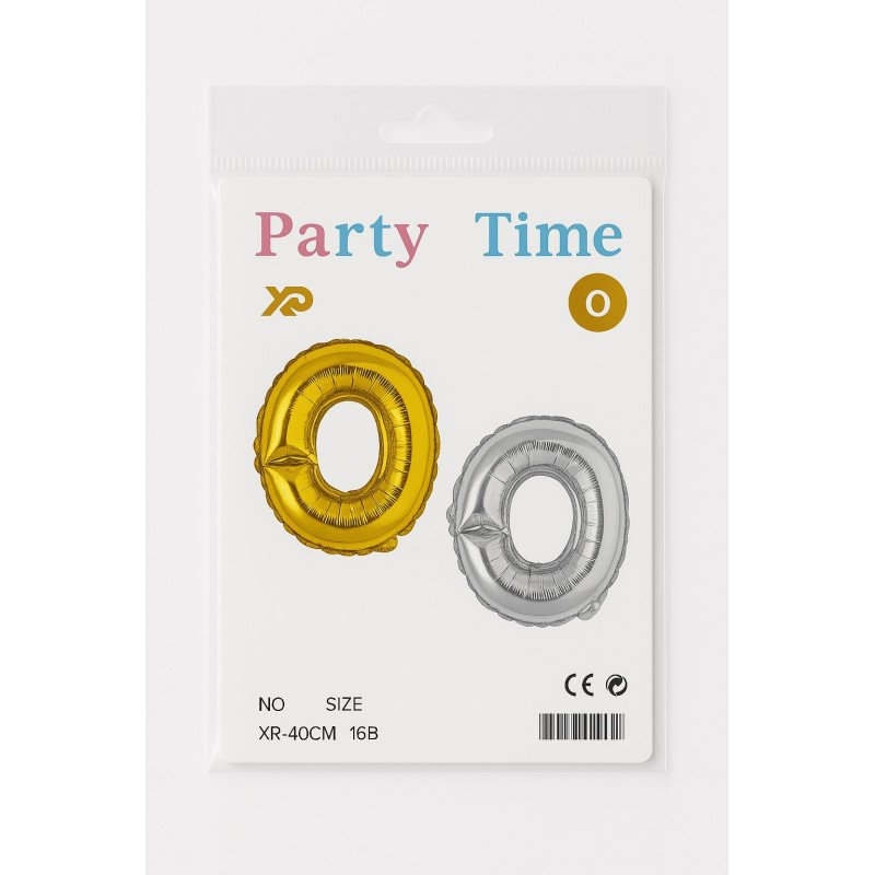 Letter 'O' Balloon - Gold and Silver