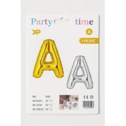 Letter 'A' Balloon - Gold and Silver