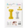 Letter 'I' Balloon - Gold and Silver
