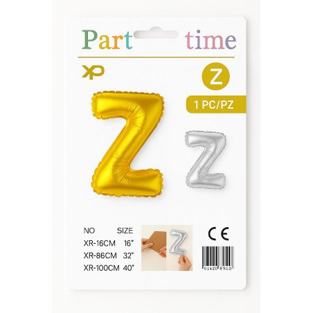 Ballon Lettre Z - Or ou Argent