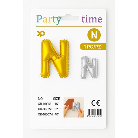 Ballon Lettre N - Or ou Argent