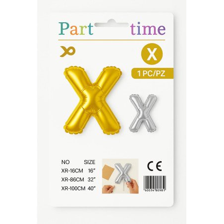 Ballon Lettre X - Or ou Argent