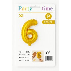 Ballon Chiffre 6 - Doré