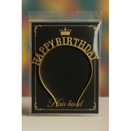 Serre-tête Doré “HAPPY BIRTHDAY”