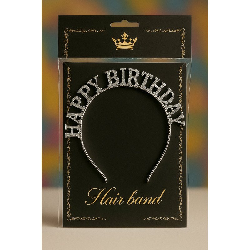 Serre-tête Argenté “HAPPY BIRTHDAY”