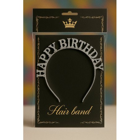 Serre-tête Argenté “HAPPY BIRTHDAY”