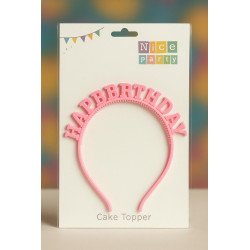 Serre-tête Plastique Rose “HAPPY BIRTHDAY”