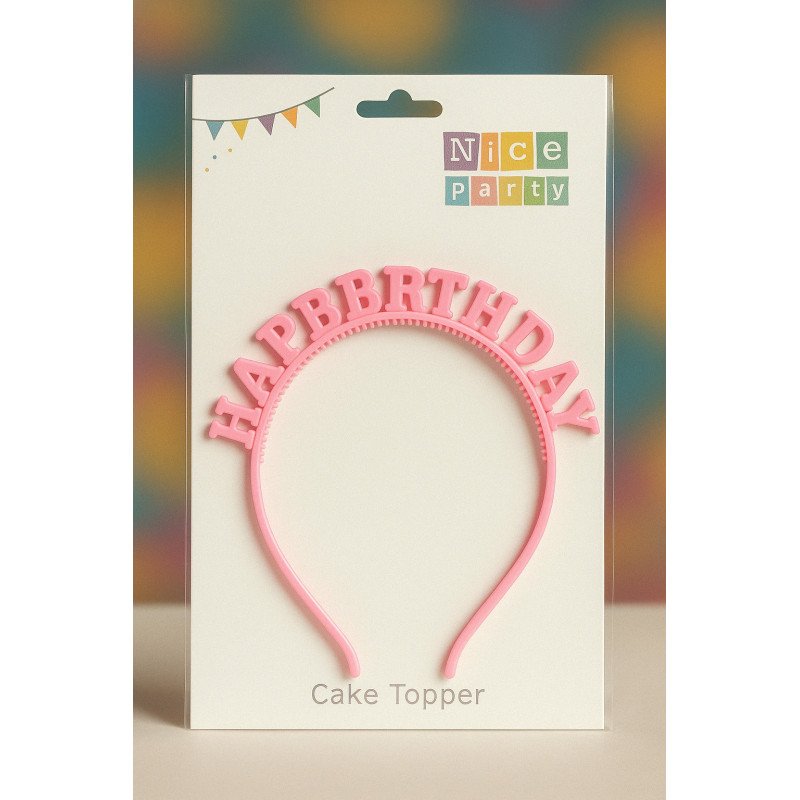 Pink Plastic “HAPPY BIRTHDAY” Headband