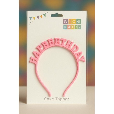Pink Plastic “HAPPY BIRTHDAY” Headband