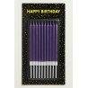 10 Bougies Longues Violettes Métallisées