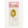 1 Gold Number 0 Candle