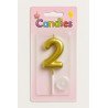 1 Gold Number 2 Candle