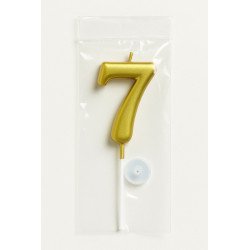 1 Gold Number 7 Candle