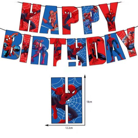 Guirlande Anniversaire "Happy Birthday" – Spider-Man