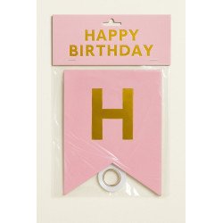 1 “HAPPY BIRTHDAY” Banner – Pink & Gold