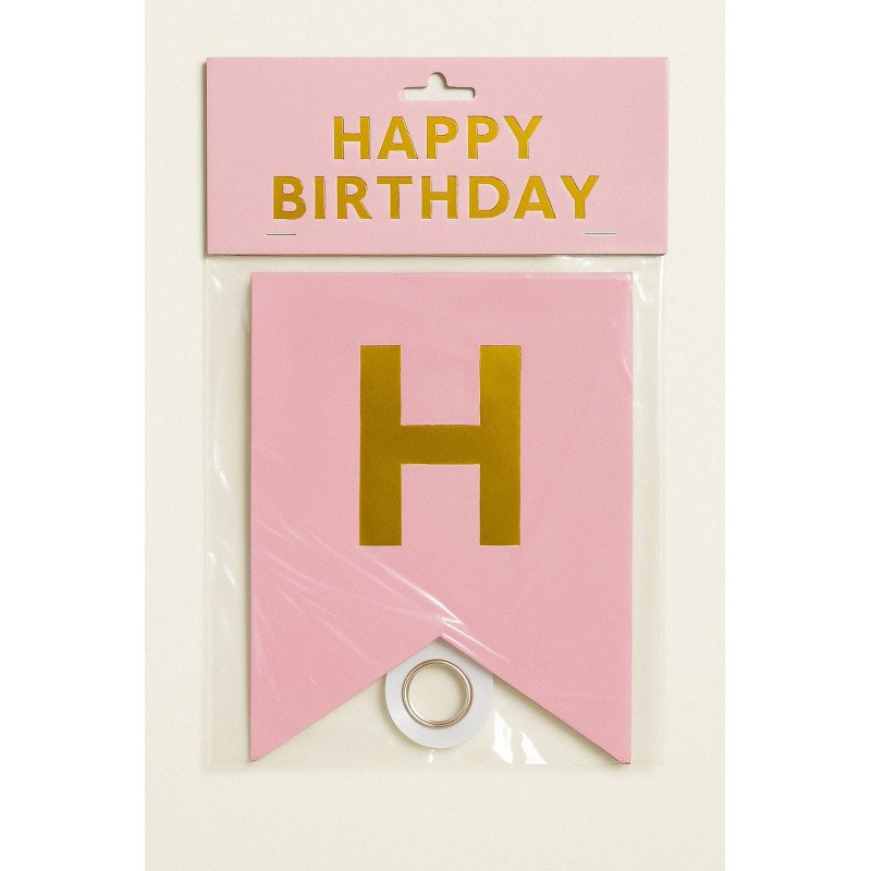1 “HAPPY BIRTHDAY” Banner – Pink & Gold
