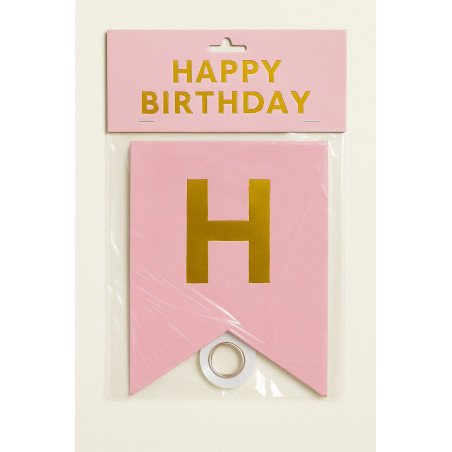 1 “HAPPY BIRTHDAY” Banner – Pink & Gold