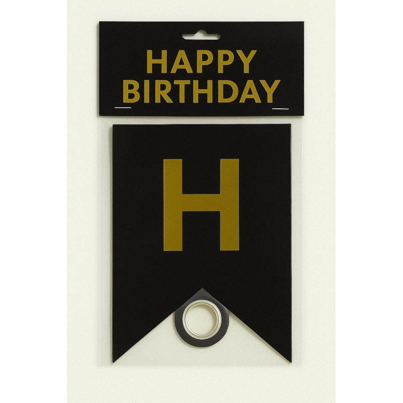 1 “HAPPY BIRTHDAY” Banner – Black & Gold