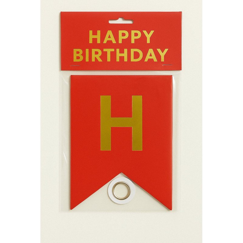 1 “HAPPY BIRTHDAY” Banner – Red & Gold