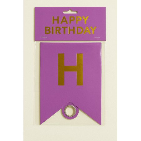 1 “HAPPY BIRTHDAY” Banner – Purple & Gold