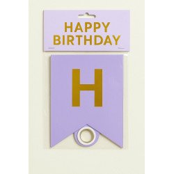 1 “HAPPY BIRTHDAY” Banner – Lavender & Gold