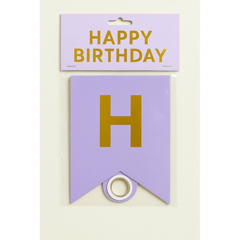 1 “HAPPY BIRTHDAY” Banner – Lavender & Gold