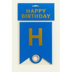1 “HAPPY BIRTHDAY” Banner – Royal Blue & Gold