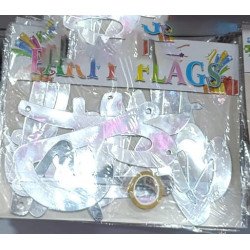 1 Guirlande “HAPPY BIRTHDAY” – Lettres Argentées Holographiques