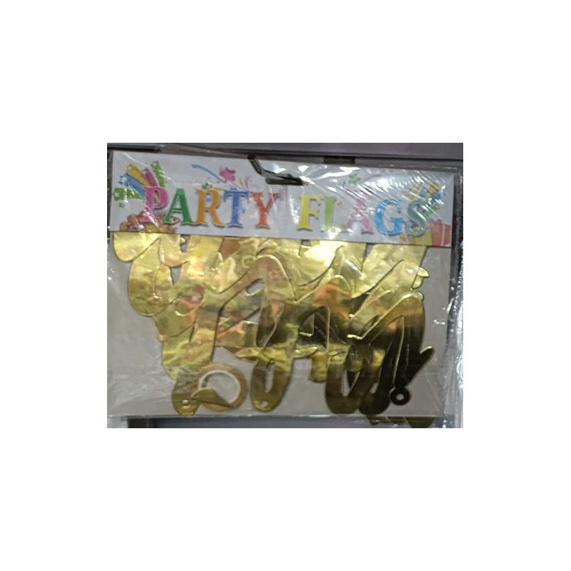 1 Guirlande “HAPPY BIRTHDAY” – Lettres Dorées Holographiques