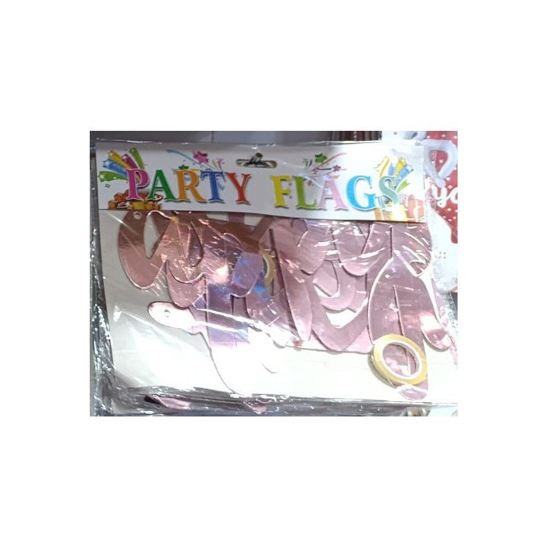 1 Guirlande “HAPPY BIRTHDAY” – Lettres Rose Gold Holographiques