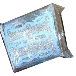 1 Guirlande “HAPPY BIRTHDAY” – Lettres Pailletées Argent & Bordure Bleu Ciel