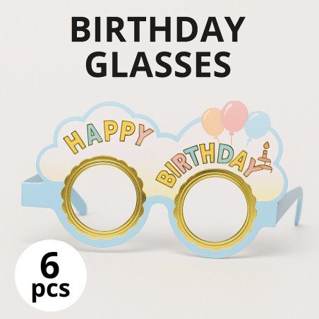 6 Lunettes d’Anniversaire “HAPPY BIRTHDAY”