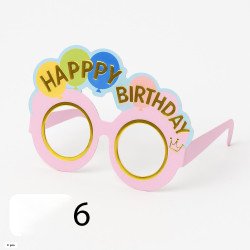 6 Lunettes d’Anniversaire “HAPPY BIRTHDAY” – Roses avec Ballons Multicolores