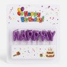 “HAPPY BIRTHDAY” Letter Candles – Metallic Purple