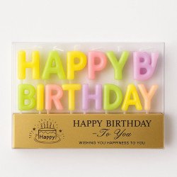 Bougies Lettres “HAPPY BIRTHDAY” – Couleurs Pastel